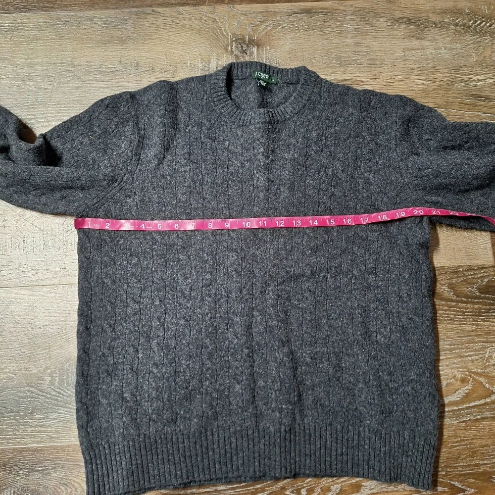 J. Crew Cable Knit Crewneck 100% Lambs Wool Sweater, Size Large, Style#78319